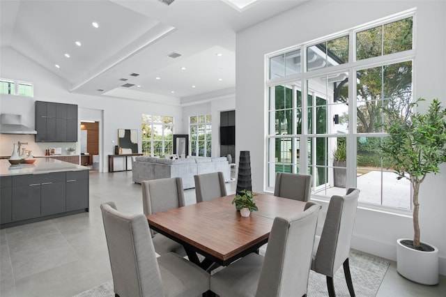 view of tiled dining room