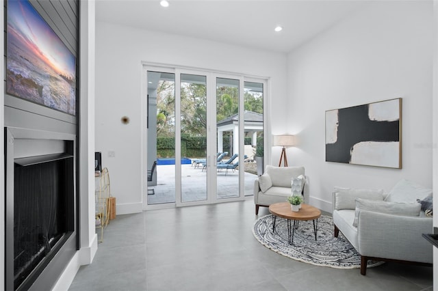 living room with french doors