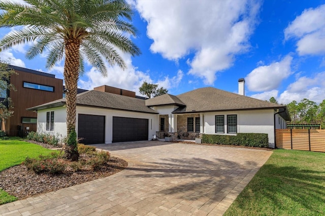 10416 Pocket Ln, Orlando, FL 32836 - view of front facade with a garage and a front lawn