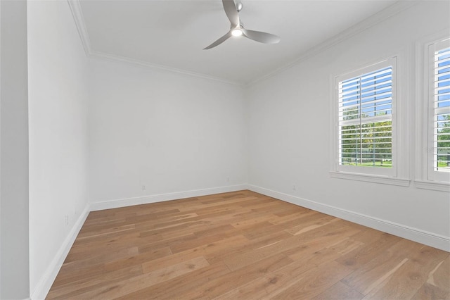 10416 Pocket Ln, Orlando, FL 32836 - empty room with light wood-type flooring, ornamental molding, and a ceiling fan