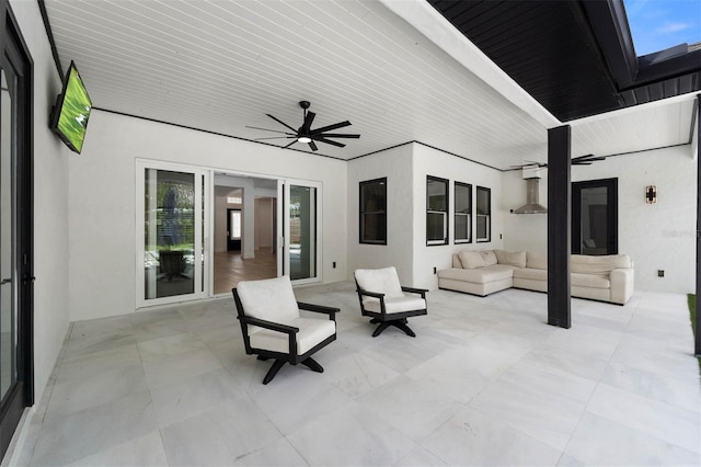 10416 Pocket Ln, Orlando, FL 32836 - view of patio / terrace with a ceiling fan and an outdoor living space