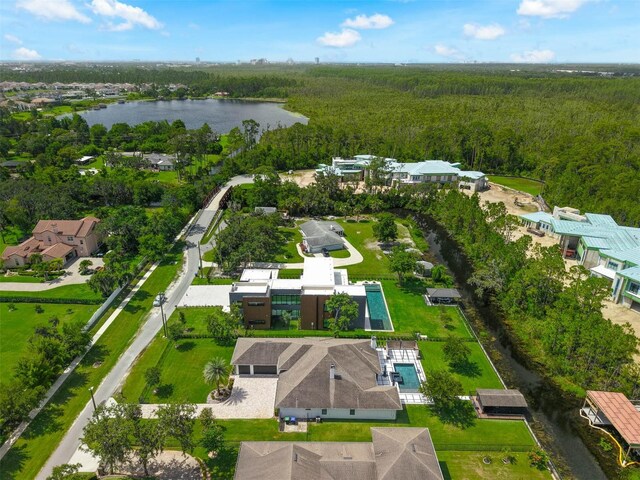 10416 Pocket Ln, Orlando, FL 32836 - aerial overview of property's location with a large body of water and a forest