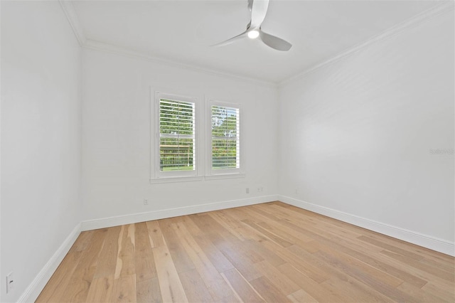 10416 Pocket Ln, Orlando, FL 32836 - empty room with ornamental molding, light wood-type flooring, and a ceiling fan