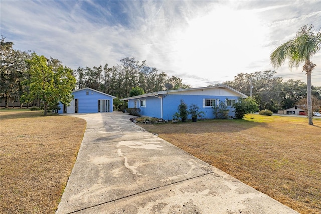 ranch-style house with a front lawn and a carport