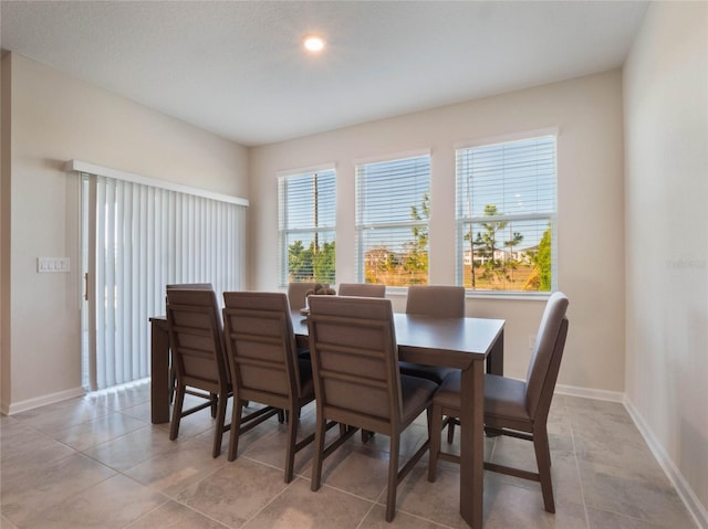 view of tiled dining room