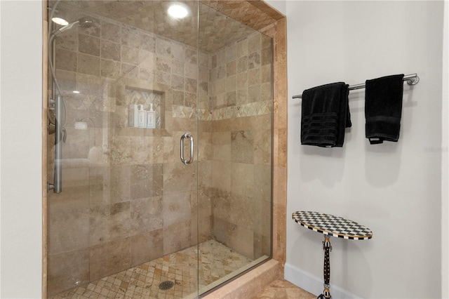 bathroom featuring walk in shower