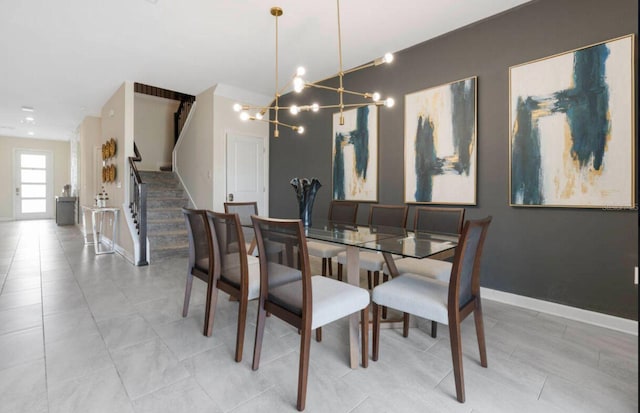 view of tiled dining room