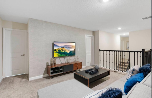 living room featuring carpet flooring