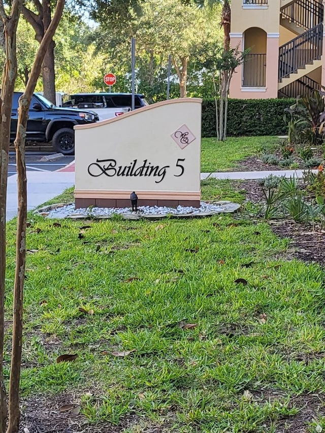 view of community sign