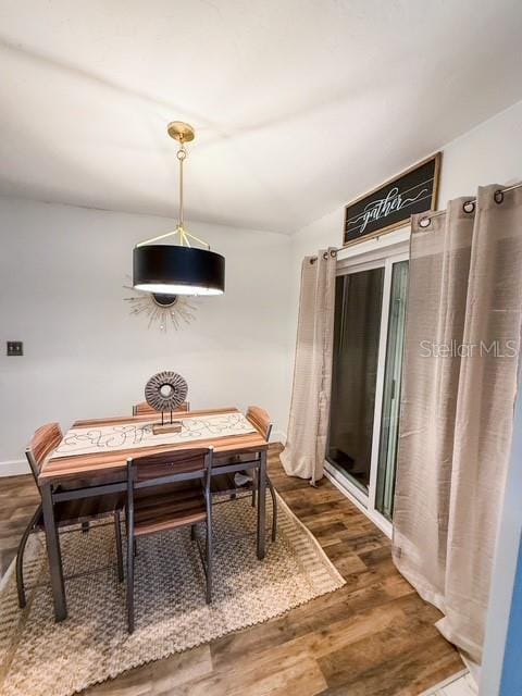 dining room featuring dark wood-type flooring