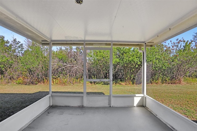 view of unfurnished sunroom