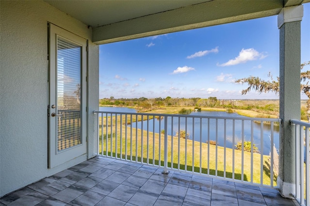 balcony with a water view