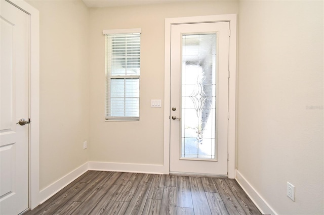 entryway featuring dark hardwood / wood-style flooring