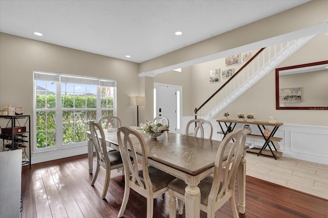 dining area featuring hardwood / wood-style floors