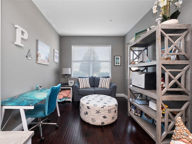 office space featuring hardwood / wood-style flooring