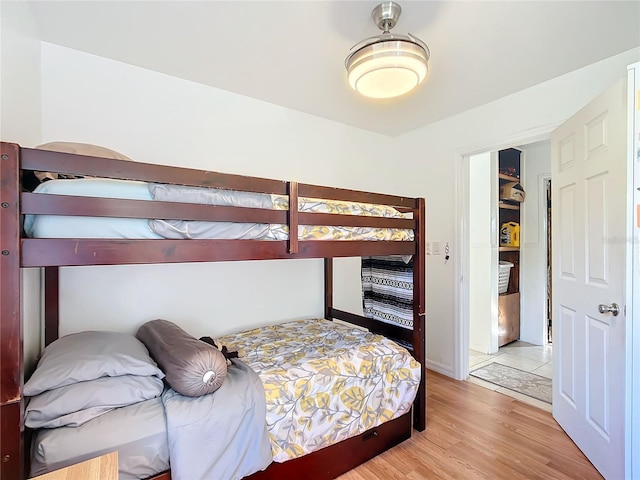 bedroom featuring light wood-style floors