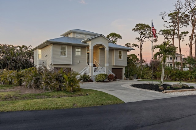 view of front of house with a garage