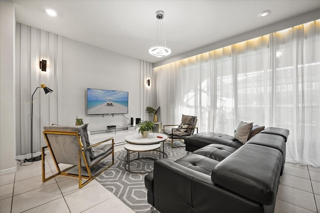 view of tiled living room