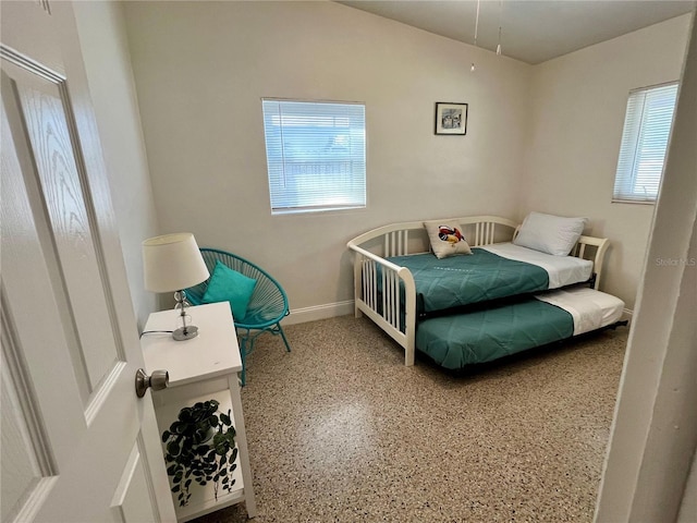 bedroom with vaulted ceiling