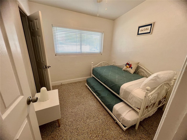 bedroom featuring vaulted ceiling