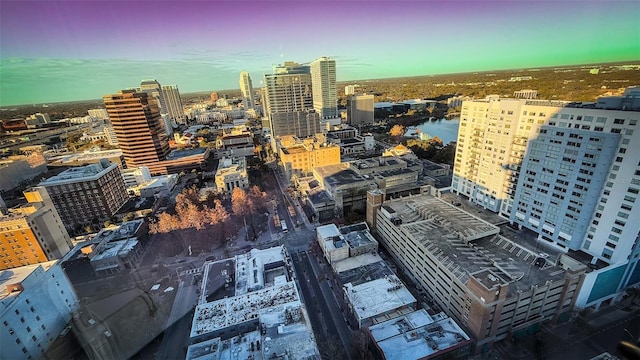 property's view of city with a water view