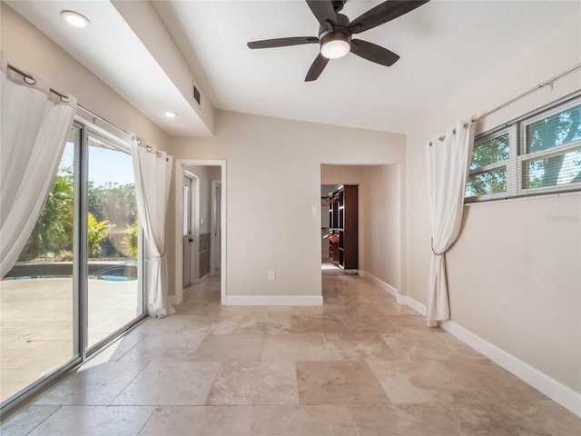 empty room featuring ceiling fan