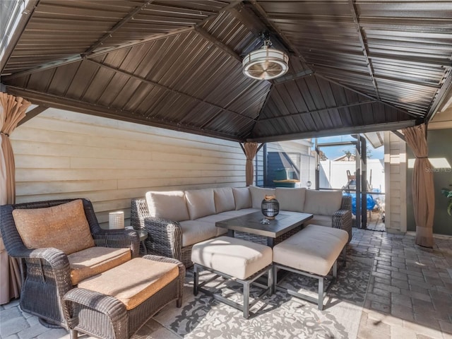 view of patio featuring an outdoor hangout area