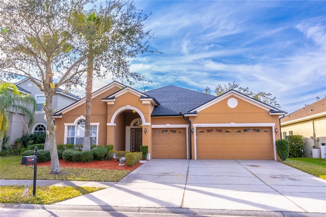 view of front of house with a garage