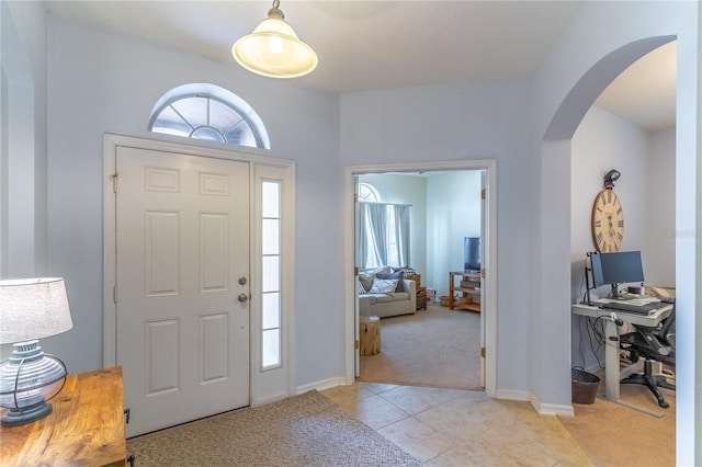 view of carpeted entryway