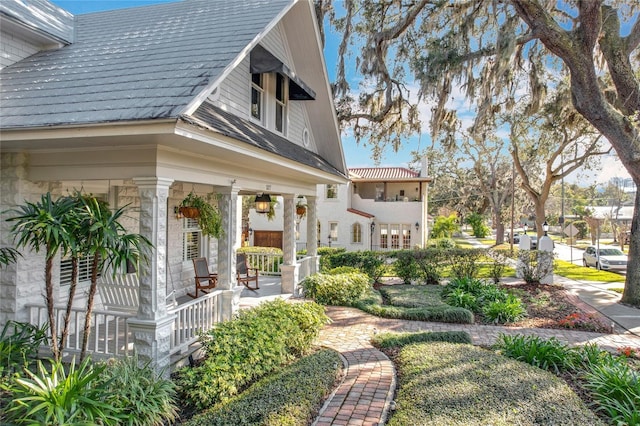 exterior space with a porch