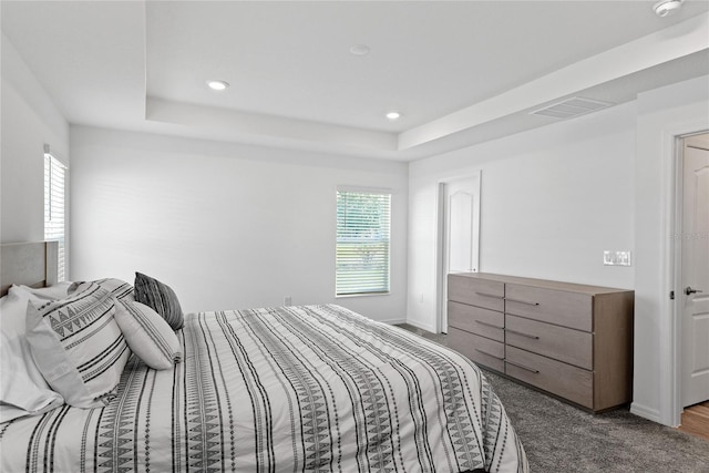 bedroom featuring a tray ceiling