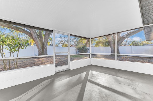 view of unfurnished sunroom