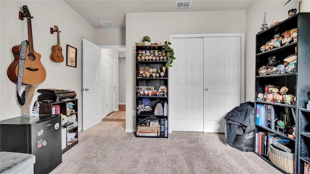 miscellaneous room featuring carpet floors