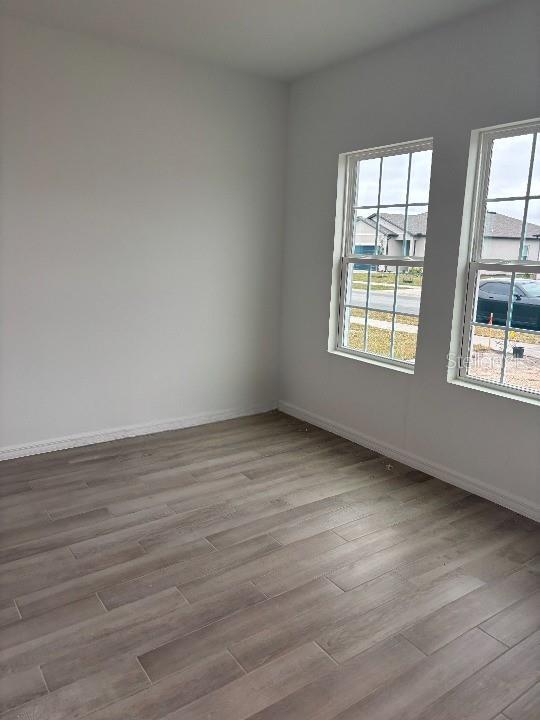 spare room with a healthy amount of sunlight and light wood-type flooring