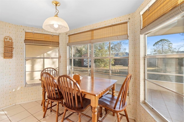 view of tiled dining area