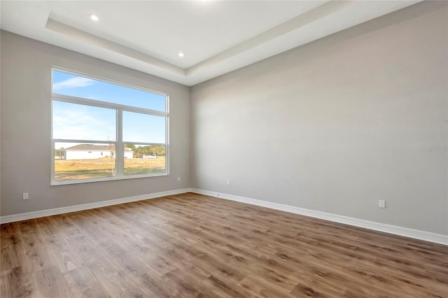 unfurnished room with wood-type flooring