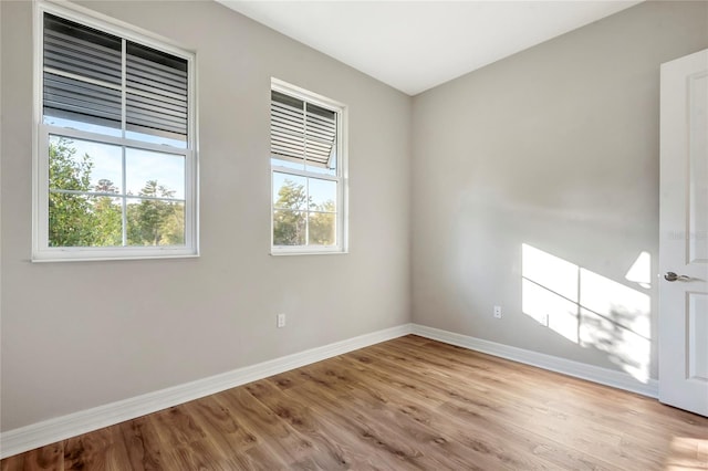 empty room with light wood-type flooring