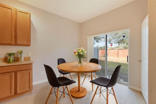 view of tiled dining room