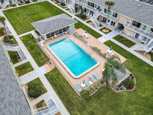 view of swimming pool featuring a gazebo and a patio