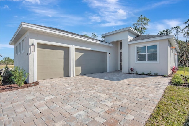 view of front of house with a garage