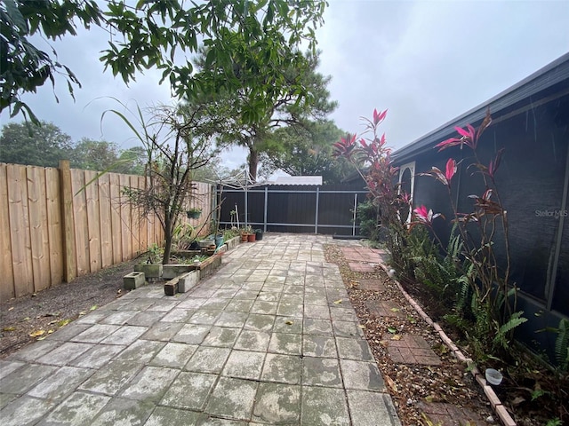 view of patio featuring a fenced backyard