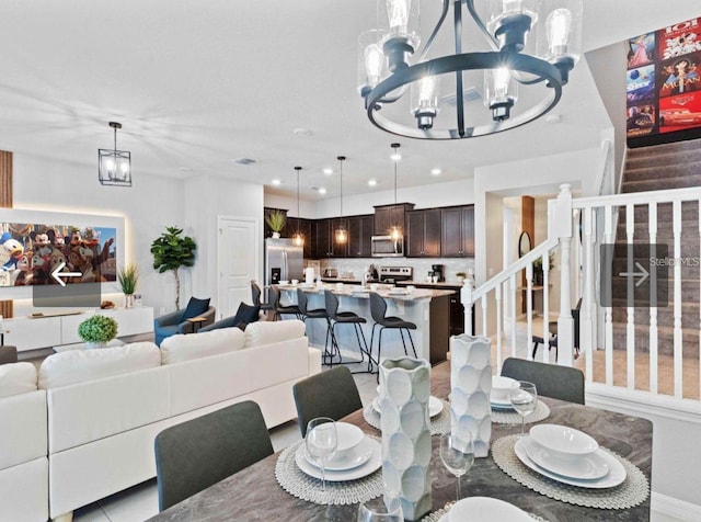 dining room featuring an inviting chandelier