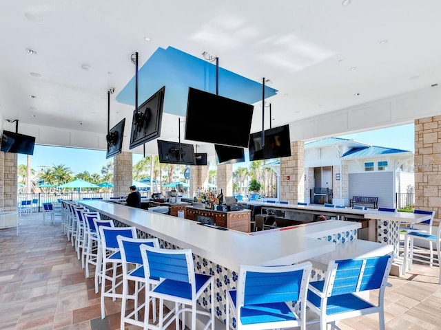 kitchen with a kitchen island