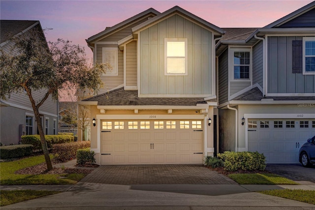 view of front of home featuring a garage