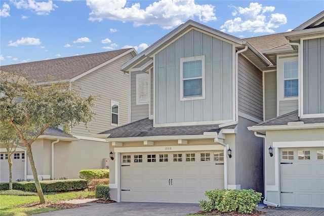 view of front of home with a garage