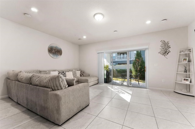 view of tiled living room