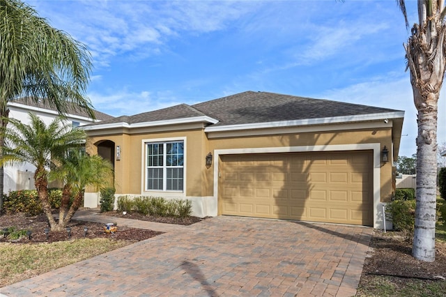 view of front facade with a garage