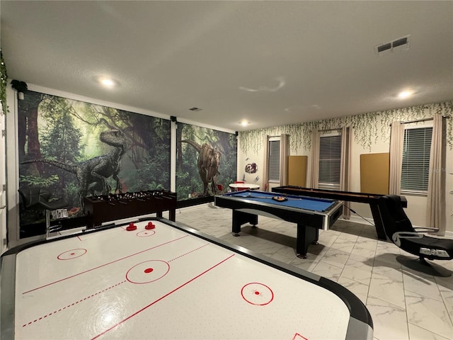 recreation room featuring billiards