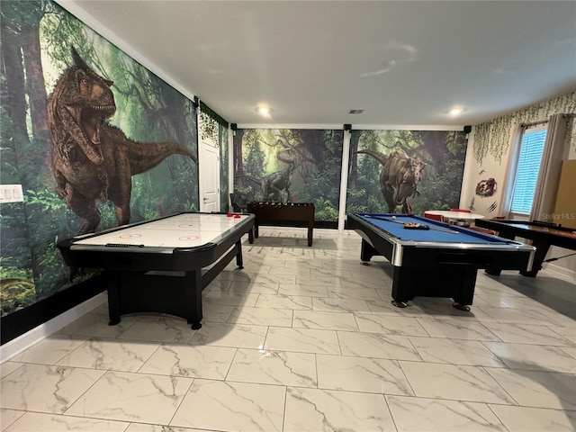 game room featuring billiards