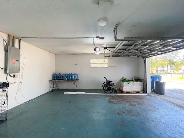 garage with electric panel